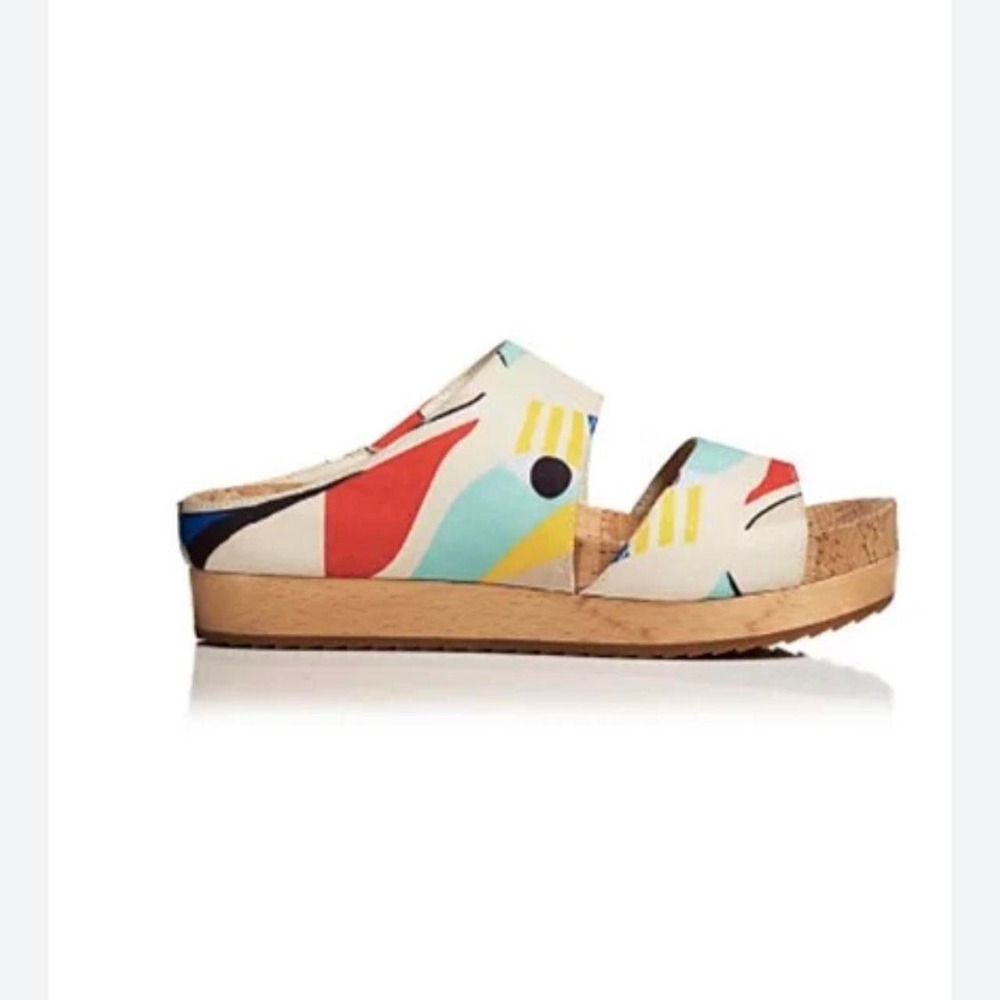 Alice + Olivia multicoloured canvas wedge sandals
